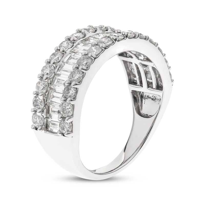 Baguette & Round-Cut Diamond Ring 2 ct tw 14K White Gold | Kay Outlet