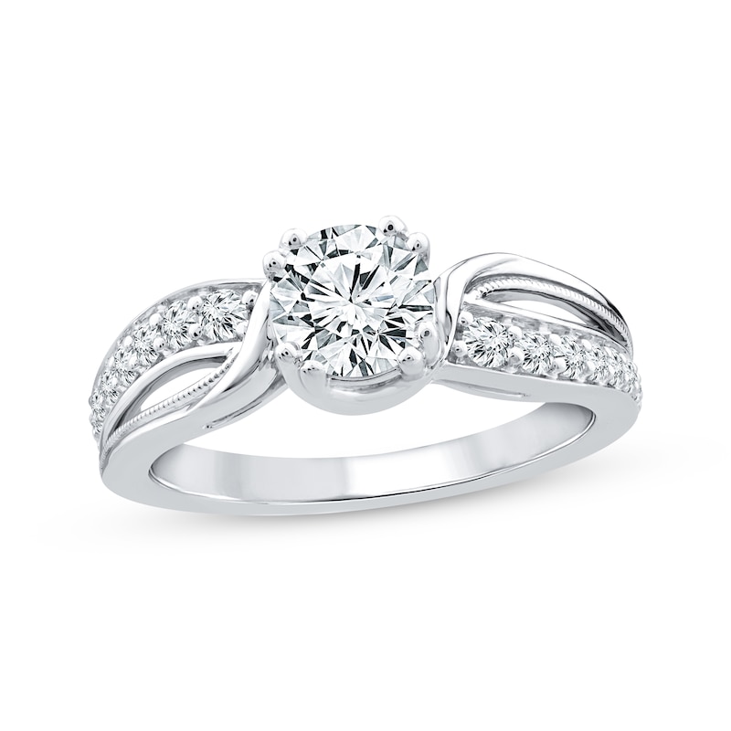 Main Image 1 of Round-Cut Diamond Engagement Ring 1-1/4 ct tw 14K White Gold