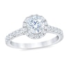 Thumbnail Image 1 of Royal Asscher Victoria Diamond Engagement Ring 1 1/4 ct tw Round 14K White Gold