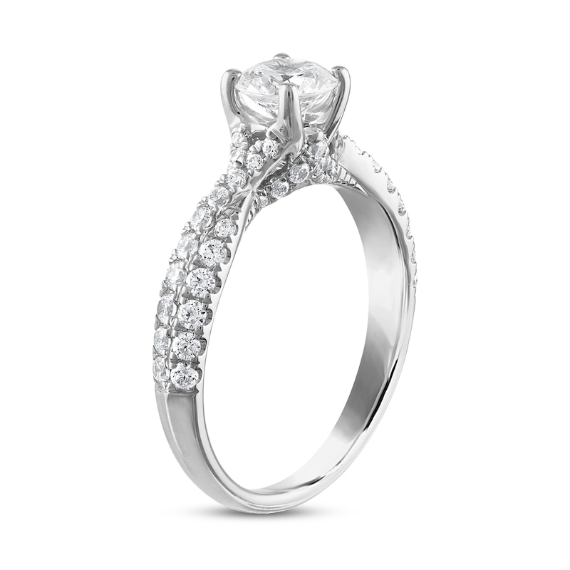 Royal Asscher Amalia Diamond Engagement Ring 1-1/5 ct tw Round 14K White Gold
