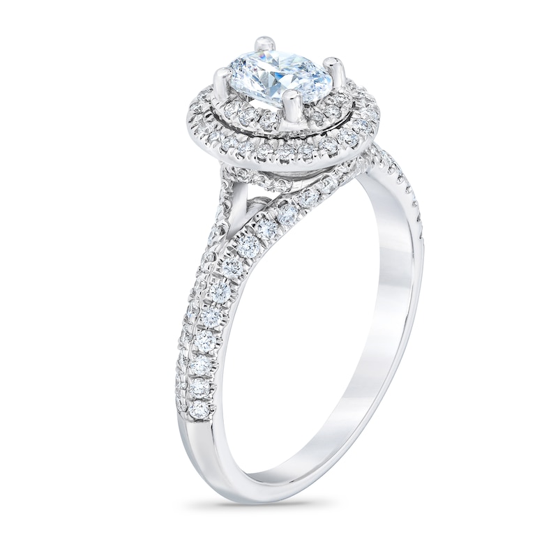 Main Image 2 of Royal Asscher Danica Diamond Engagement Ring 1 ct tw Oval 14K White Gold