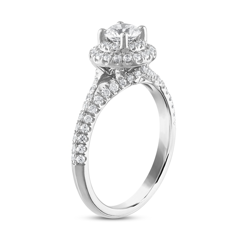 Main Image 2 of Royal Asscher Lilian Diamond Engagement Ring 1 ct tw Round 14K White Gold