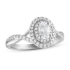 Thumbnail Image 0 of Royal Asscher Thyra Diamond Engagement Ring 3/4 ct tw Oval & Round-cut 14K White Gold