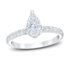 Thumbnail Image 0 of Royal Asscher Diamond Engagement Ring 1-3/8 ct tw Pear-shaped & Round-cut 14K White Gold