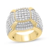 Thumbnail Image 1 of Men's Multi-Diamond Center Cushion-Shaped Tiered Ring 3-3/4 ct tw 10K Yellow Gold