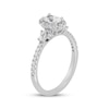 Thumbnail Image 2 of Multi-Shape Oval, Round & Pear Shaped Diamond Halo Engagement Ring 1 ct tw 14K White Gold