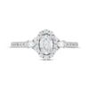 Thumbnail Image 3 of Multi-Shape Oval, Round & Pear Shaped Diamond Halo Engagement Ring 1 ct tw 14K White Gold