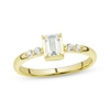 Thumbnail Image 1 of Emerald & Round-Cut Diamond Engagement Ring 1/2 ct tw 14K Yellow Gold