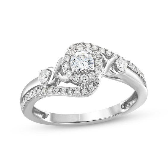 XO from KAY Round-Cut Diamond Engagement Ring 5/8 ct tw 14K White Gold