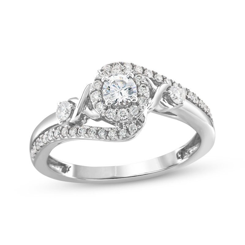 Main Image 1 of XO from KAY Round-Cut Diamond Engagement Ring 5/8 ct tw 14K White Gold