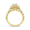 Thumbnail Image 3 of XO from KAY Round-Cut Multi-Diamond Center Cushion-Shaped Engagement Ring 1-1/5 ct tw 14K Yellow Gold