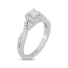 Thumbnail Image 2 of Princess-Cut Diamond Cushion Halo Frame Engagement Ring 1/2 ct tw 14K White Gold