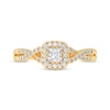 Thumbnail Image 3 of Princess-Cut Diamond Cushion Halo Frame Engagement Ring 1/2 ct tw 14K Yellow Gold