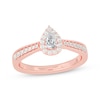 Thumbnail Image 1 of Pear-Shaped Diamond Halo Engagement Ring 1/2 ct tw 14K Rose Gold