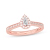 Thumbnail Image 1 of Pear-Shaped Diamond Halo Vintage-Inspired Engagement Ring 1/2 ct tw 14K Rose Gold