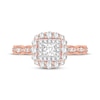 Thumbnail Image 3 of Princess-Cut Diamond Vintage-Inspired Engagement Ring 3/4 ct tw 14K Rose Gold