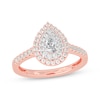 Thumbnail Image 0 of Pear-Shaped Diamond Double Halo Engagement Ring 5/8 ct tw 14K Rose Gold