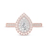 Thumbnail Image 2 of Pear-Shaped Diamond Double Halo Engagement Ring 5/8 ct tw 14K Rose Gold