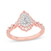 Thumbnail Image 0 of Pear-Shaped Diamond Arabesque Halo Engagement Ring 1/2 ct tw 14K Rose Gold