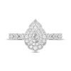 Thumbnail Image 3 of Pear-Shaped Diamond Arabesque Halo Engagement Ring 1/2 ct tw 14K White Gold