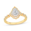 Thumbnail Image 1 of Pear-Shaped Diamond Arabesque Halo Engagement Ring 1/2 ct tw 14K Yellow Gold