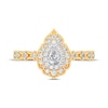 Thumbnail Image 3 of Pear-Shaped Diamond Arabesque Halo Engagement Ring 1/2 ct tw 14K Yellow Gold