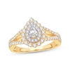 Thumbnail Image 0 of Pear-Shaped Diamond Double Halo Engagement Ring 3/4 ct tw 14K Yellow Gold