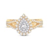 Thumbnail Image 2 of Pear-Shaped Diamond Double Halo Engagement Ring 3/4 ct tw 14K Yellow Gold