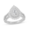 Thumbnail Image 1 of Pear-Shaped Diamond Halo Engagement Ring 1 ct tw 14K White Gold