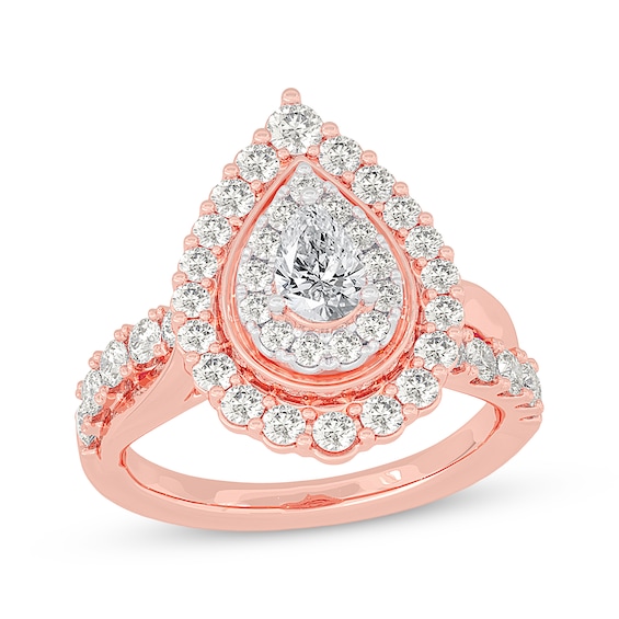 Pear-Shaped Engagement Ring 1-1/2 ct tw 14K Rose Gold