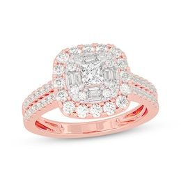 Princess-Cut Diamond Engagement Ring 1-1/5 ct tw 14K Rose Gold