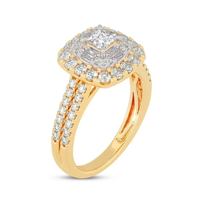 Main Image 2 of Princess-Cut Diamond Engagement Ring 1-1/5 ct tw 14K Yellow Gold