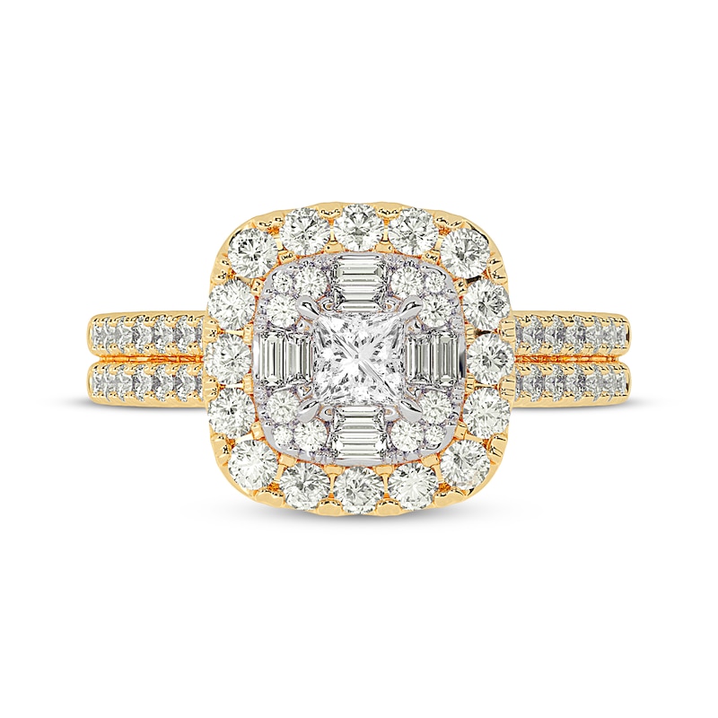 Main Image 3 of Princess-Cut Diamond Engagement Ring 1-1/5 ct tw 14K Yellow Gold