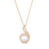 Thumbnail Image 1 of Le Vian Cultured Pearl Swirl Necklace 1/4 ct tw Diamonds 14K Honey Gold 19&quot;