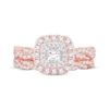 Thumbnail Image 3 of Princess-Cut Diamond Twist Shank Bridal Set 1 ct tw 14K Rose Gold