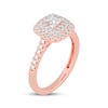 Thumbnail Image 2 of Princess-Cut Diamond Cushion Halo Engagement Ring 5/8 ct tw 14K Rose Gold