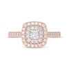 Thumbnail Image 3 of Princess-Cut Diamond Cushion Halo Engagement Ring 5/8 ct tw 14K Rose Gold