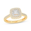 Thumbnail Image 1 of Princess-Cut Diamond Cushion Halo Engagement Ring 5/8 ct tw 14K Yellow Gold