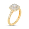 Thumbnail Image 2 of Princess-Cut Diamond Cushion Halo Engagement Ring 5/8 ct tw 14K Yellow Gold