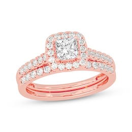 Princess-Cut Diamond Bridal Set 1 ct tw 14K Rose Gold