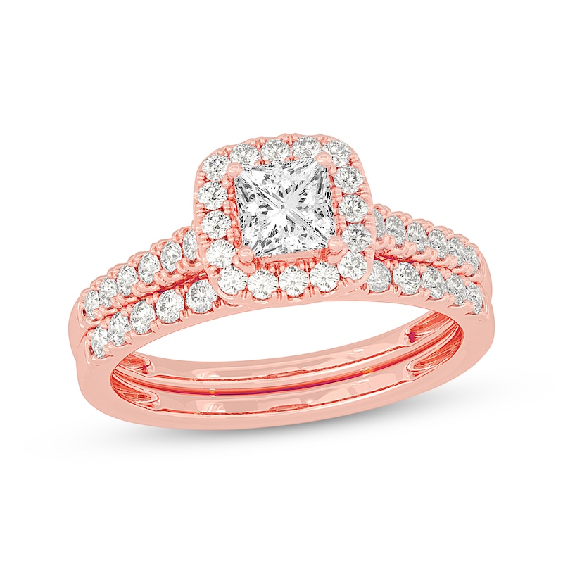 Princess-Cut Diamond Bridal Set 1 ct tw 14K Rose Gold | Kay Outlet