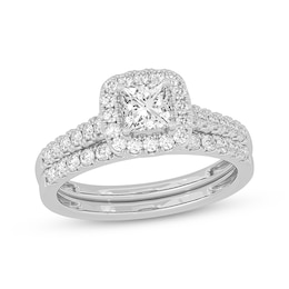 Adore Princess-Cut Diamond Bridal Set 1 ct tw 14K White Gold