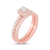 Thumbnail Image 1 of Princess-Cut Diamond Bridal Set 3/4 ct tw 14K Rose Gold