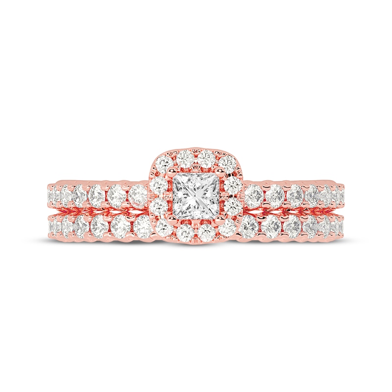 Princess-Cut Diamond Bridal Set 3/4 ct tw 14K Rose Gold