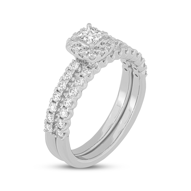 Main Image 2 of Princess-Cut Diamond Bridal Set 3/4 ct tw 14K White Gold