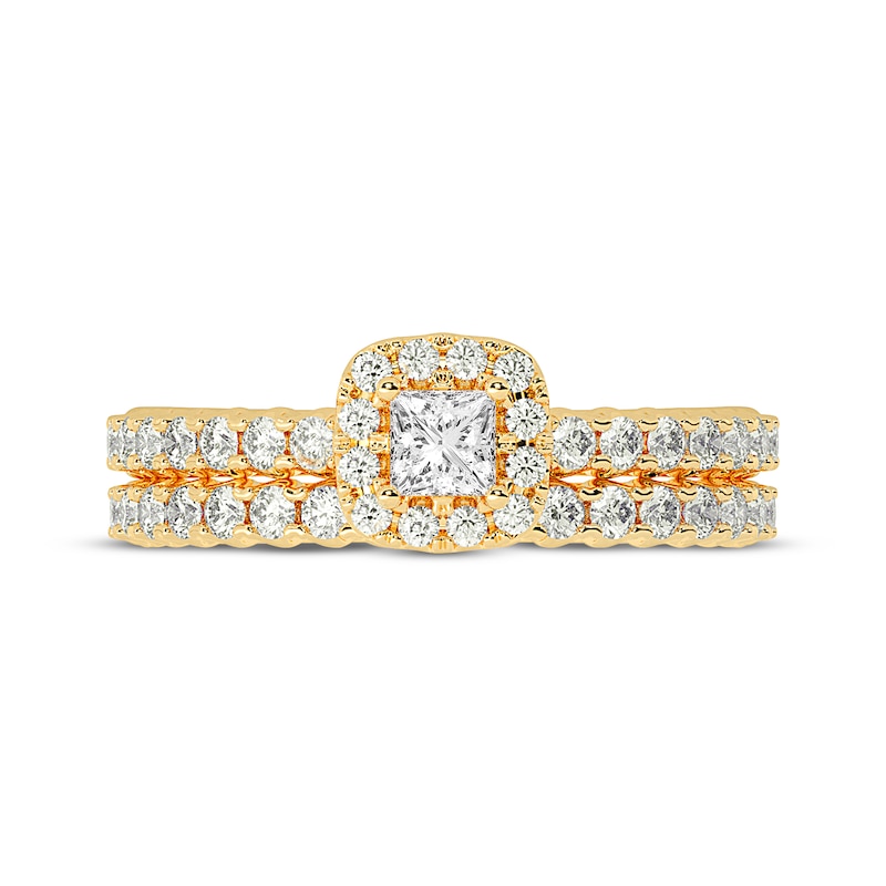 Main Image 3 of Princess-Cut Diamond Bridal Set 3/4 ct tw 14K Yellow Gold