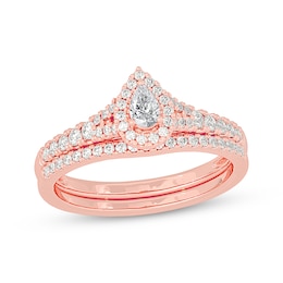 Pear-Shaped Diamond Bridal Set 1/2 ct tw 14K Rose Gold