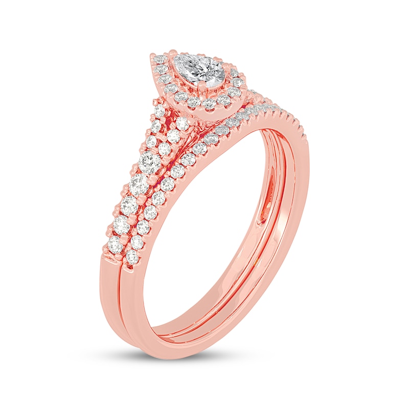 Pear-Shaped Diamond Bridal Set 1/2 ct tw 14K Rose Gold