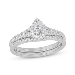 Pear-Shaped Diamond Bridal Set 1/2 ct tw 14K White Gold