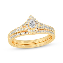 Adore Pear-Shaped Diamond Bridal Set 1/2 ct tw 14K Yellow Gold